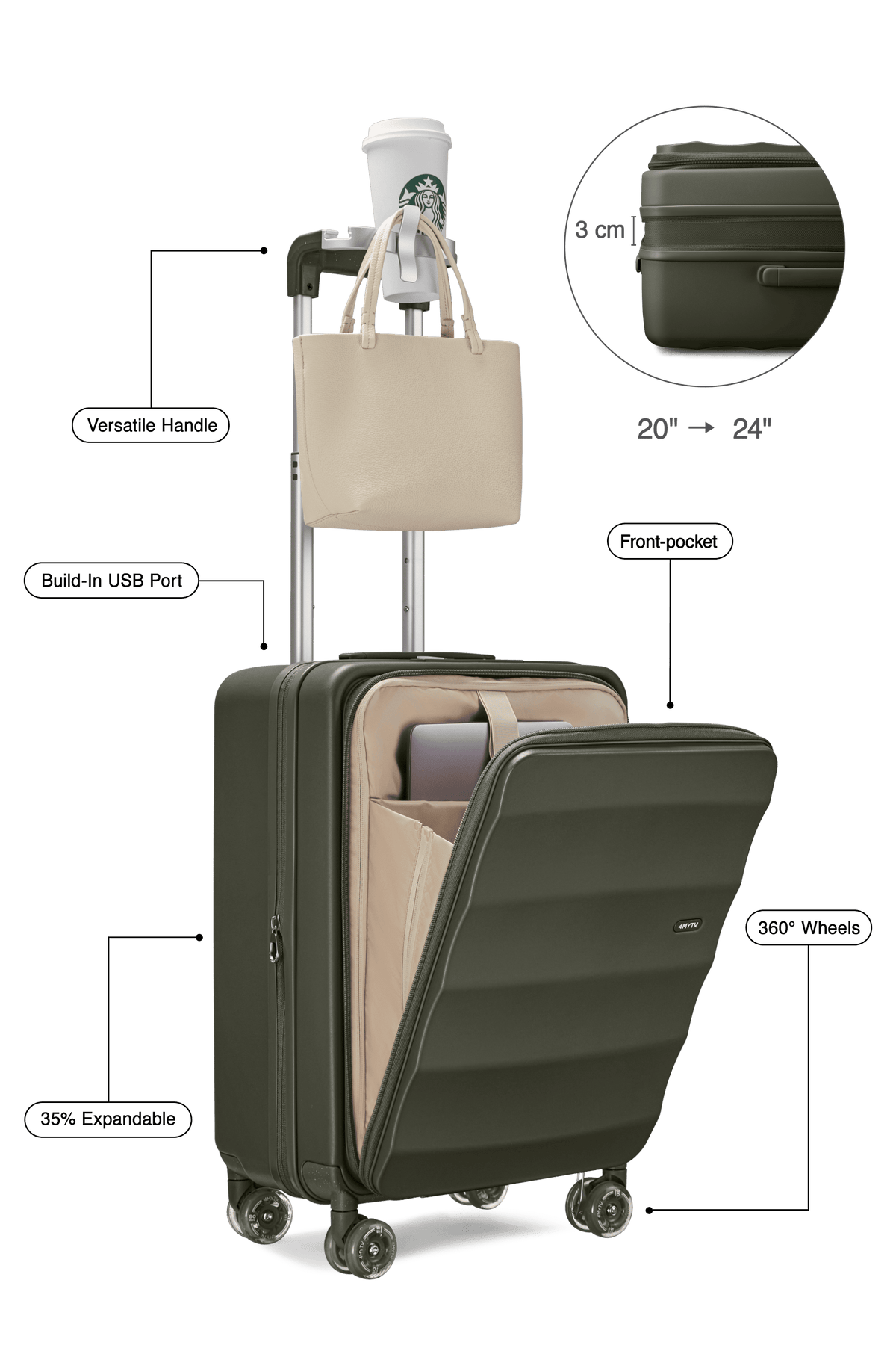 Tank Carry-On in Aspen Green