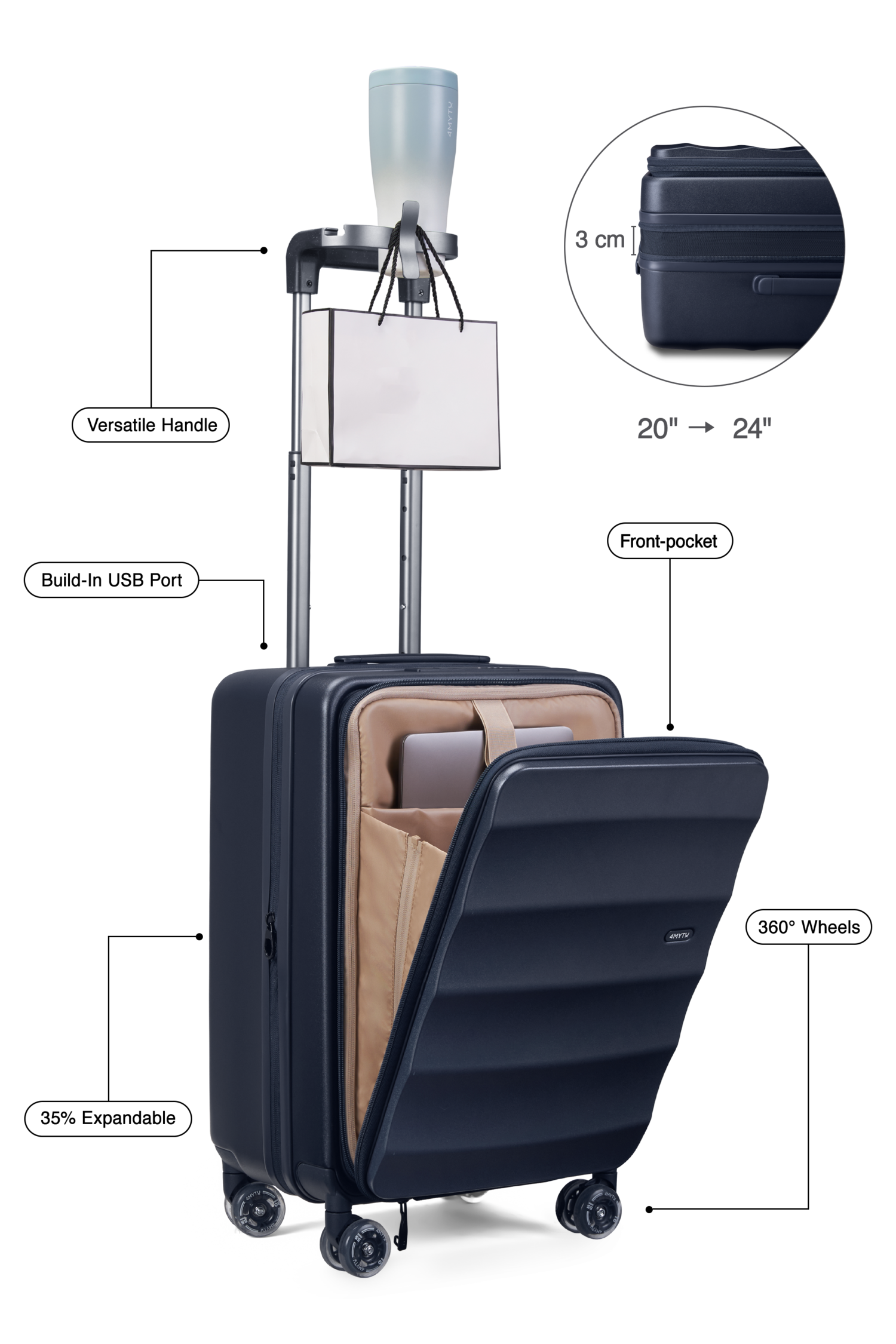 Tank Carry-On in Navy