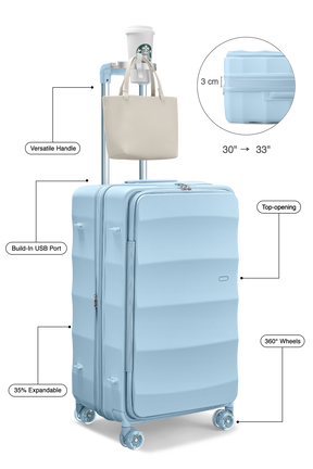 Tank Suitcases in Delicate Blue
